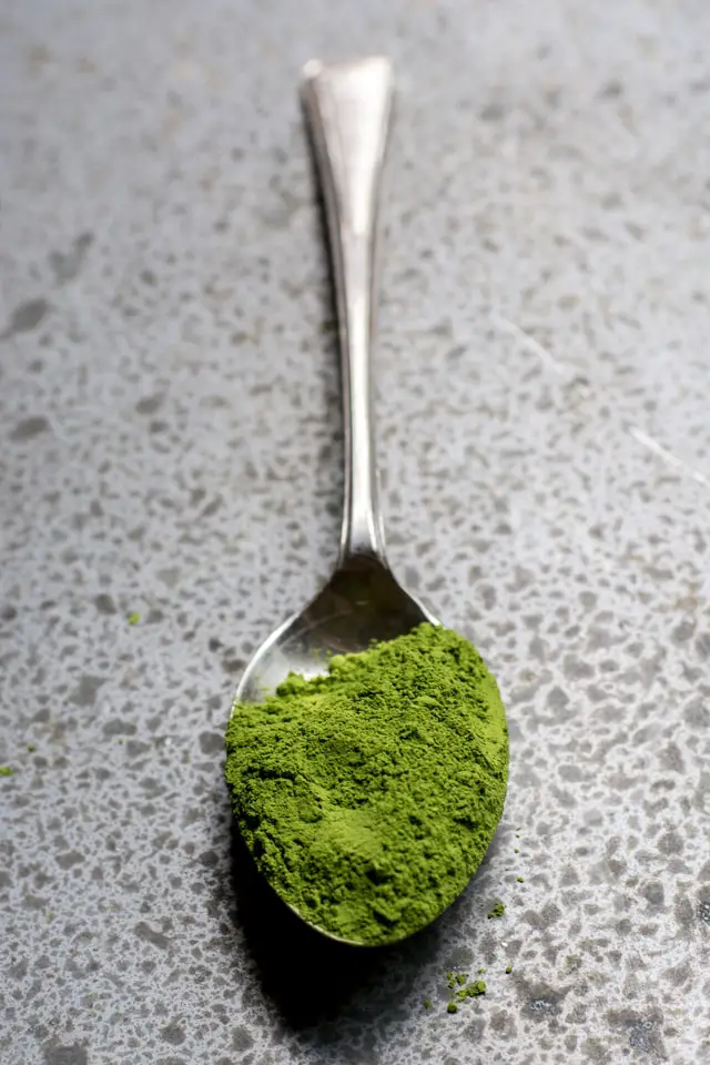 A Table Spoon Full Of Matcha Powder A Table Spoon Full Of Matcha Powder