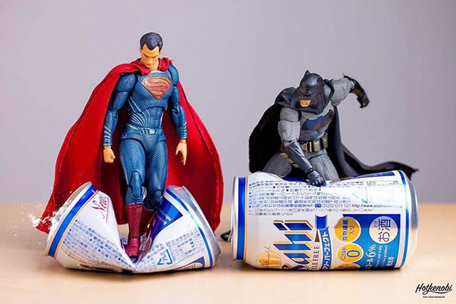 Hot.kenobi Batman and Superman crushing cans