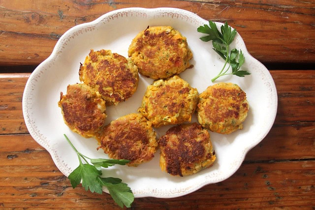 Winter Squash Fritters with Walnuts and Feta