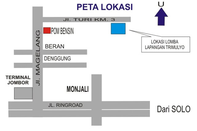 Denah Lokasi Lomba HUT Ke-1 GPBC Sleman.