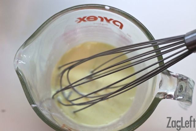 Whisking the wet ingredients together