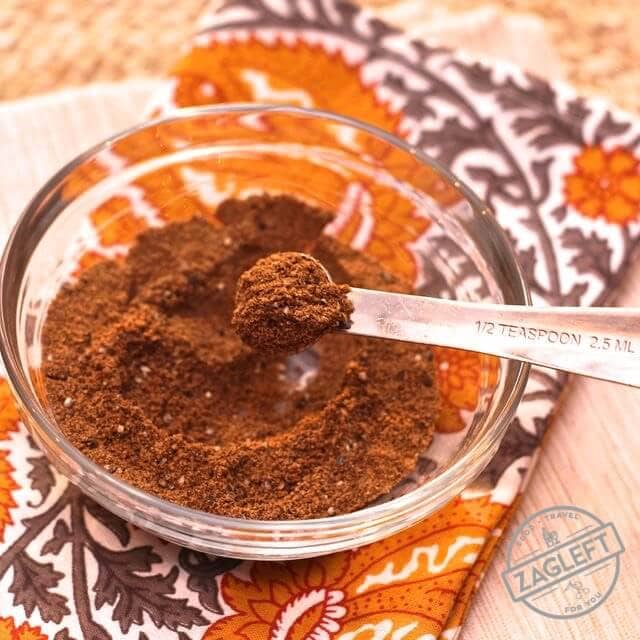 A small bowl of homemade garam masala
