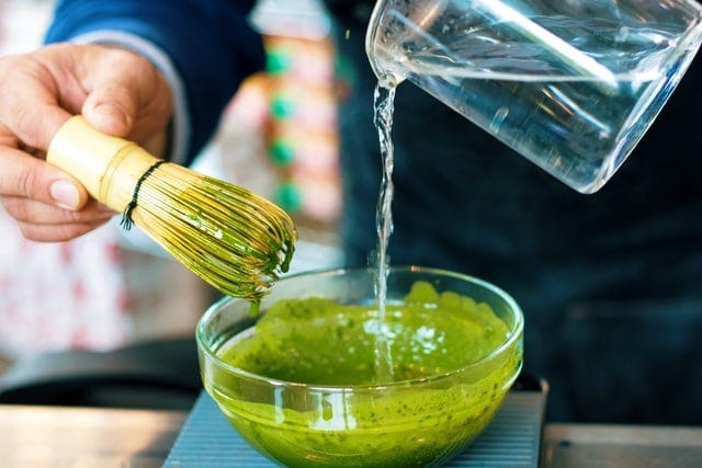 preparing matcha green tea preparing matcha green tea