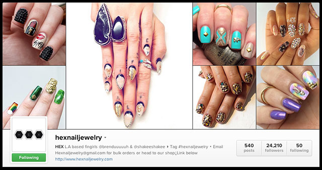 Hex Nail Jewelry on Instagram