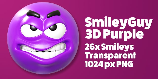3D SMILEYGUYS PURPLE