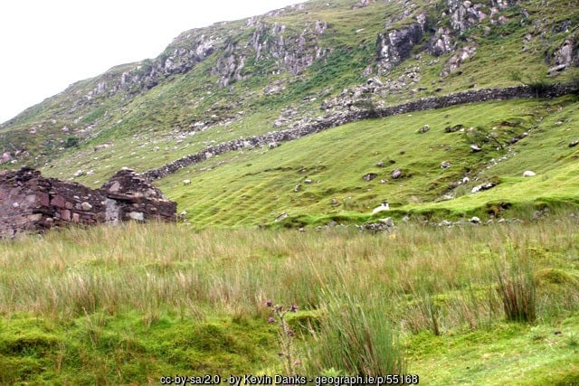 Old potato beds near the Famine Road along Killary Harbor