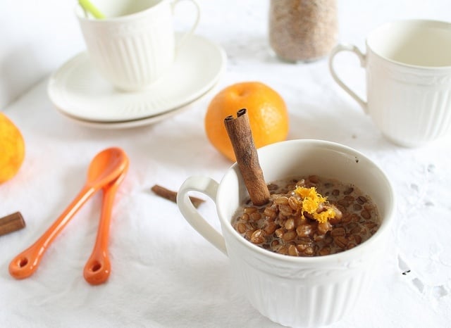 Creamy Orange Wheatberry Pudding