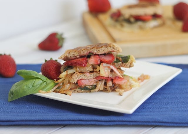 Strawberry Brie Panini with Caramelized Onions