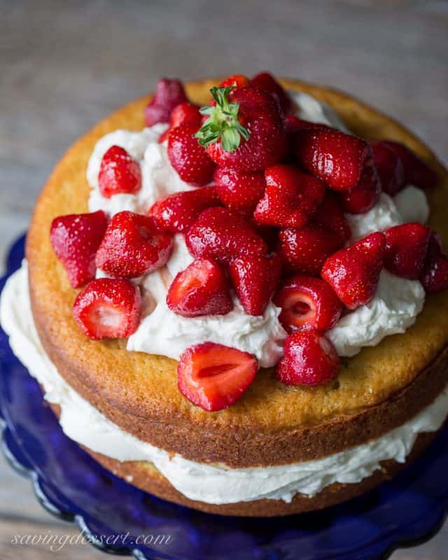 Strawberry Mascarpone Cake Saving Room for Dessert