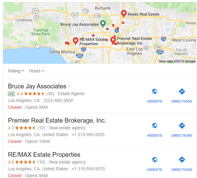 local real estate map pack listing