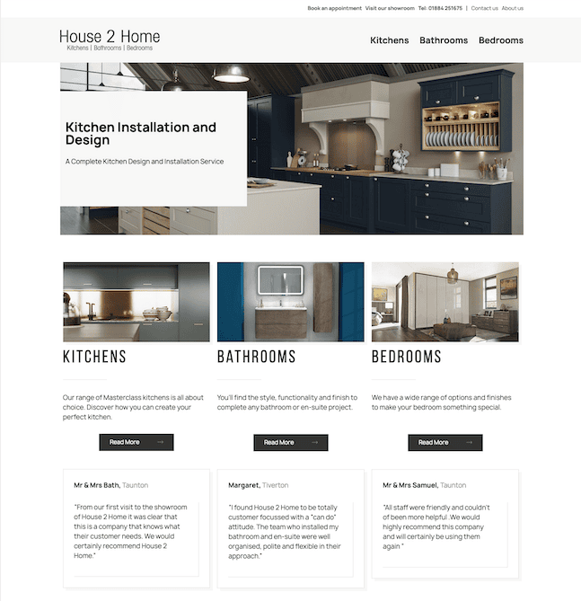 home improvements website design