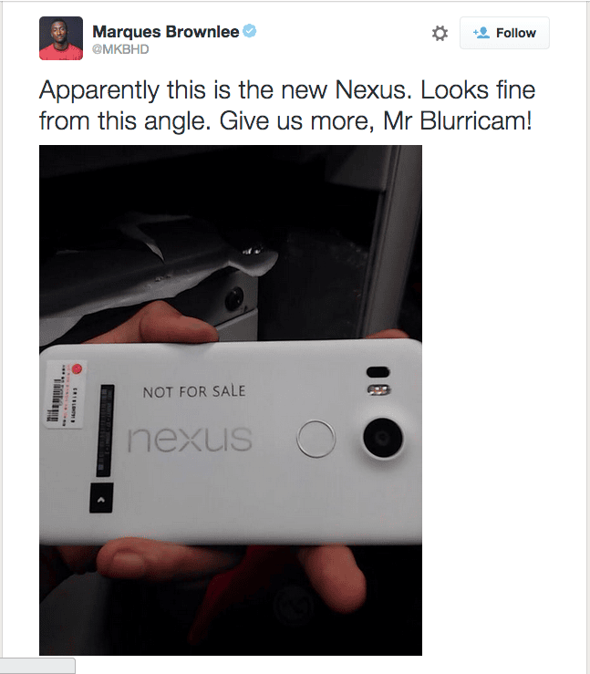 Marshmallow For The Next Google Nexus Smartphones 8 Source: twitter.com