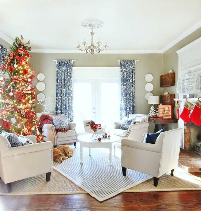 Blue And White And Red Christmas Decor Thistlewood Farm