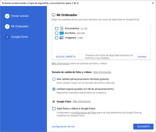 Sincronizar carpetas del ordenador con Google Drive