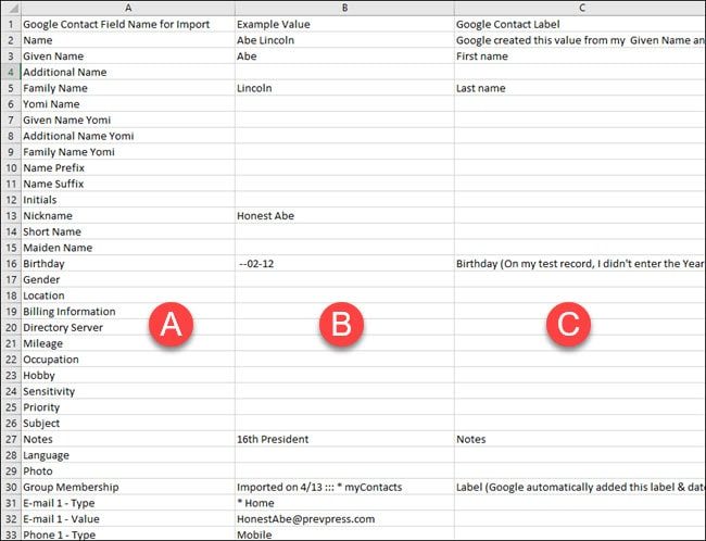 Csv To Google Contacts