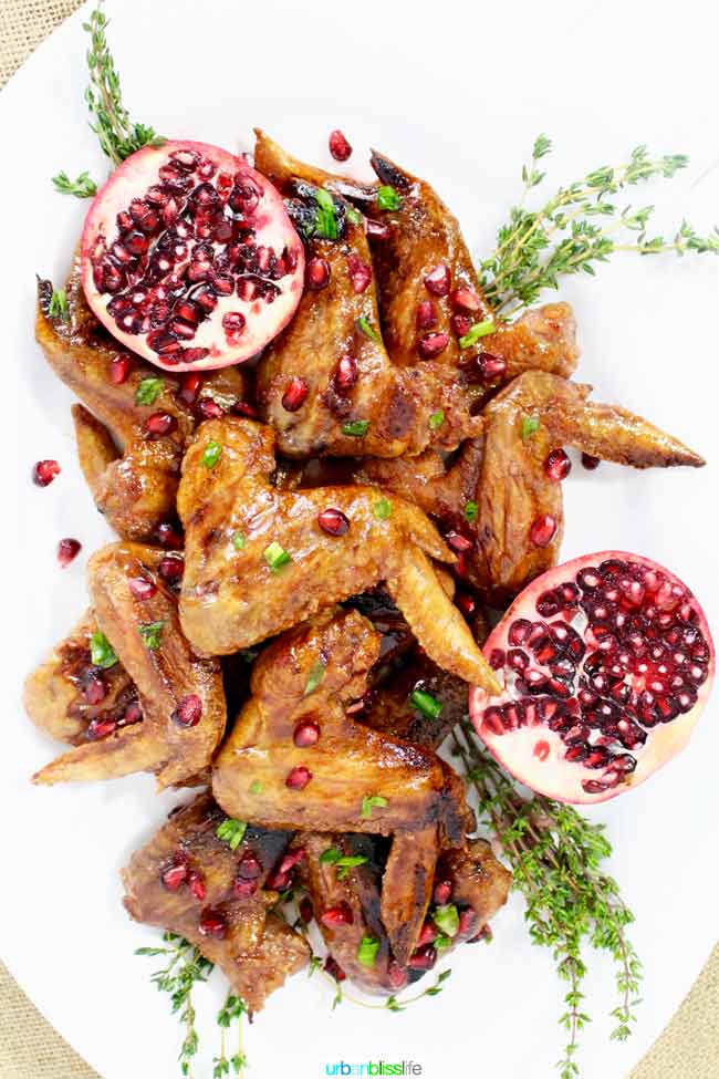 Sticky Chicken Wings With Cranberry Pomegranate Glaze Recipe