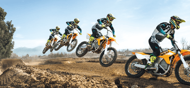 Electric Dirt Bikes for adults on the racing track