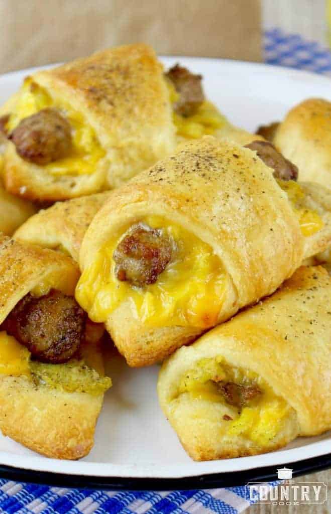 Sausage, Egg and Cheese Breakfast Rolls - The Country Cook