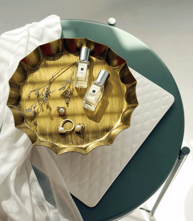 gold plated jewelry tray