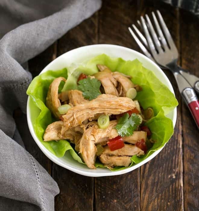 Shredded Chicken Lettuce Wraps That Skinny Chick Can Bake