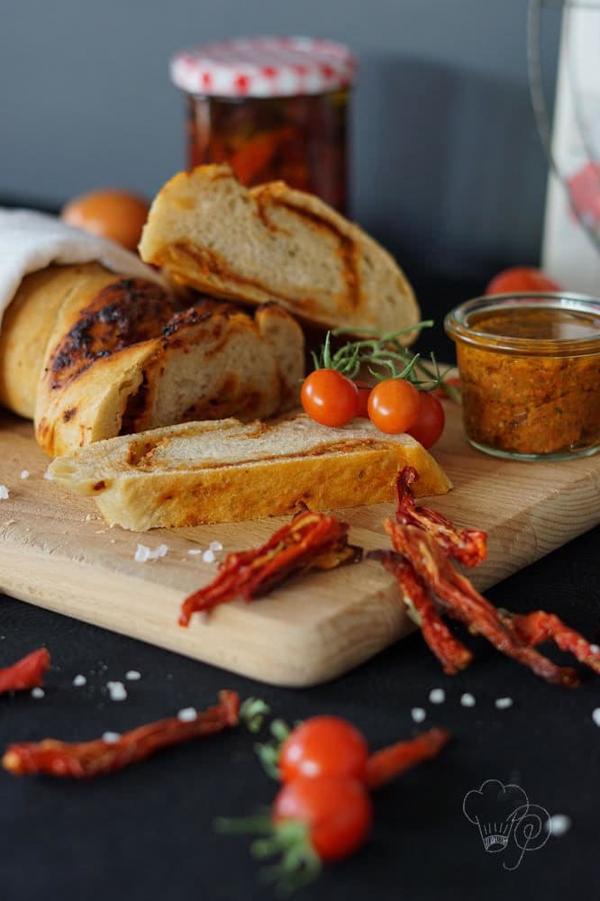 Getrocknete Tomaten 7 tomatenbrot geschnitten