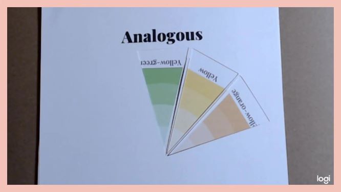 analogous color scheme on color wheel: yellow-green, yellow, yellow-orange