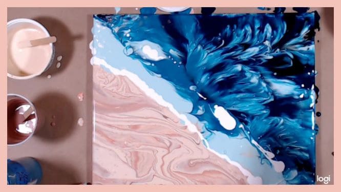 How To Paint A Beach With Acrylic Pouring Homebody Hall