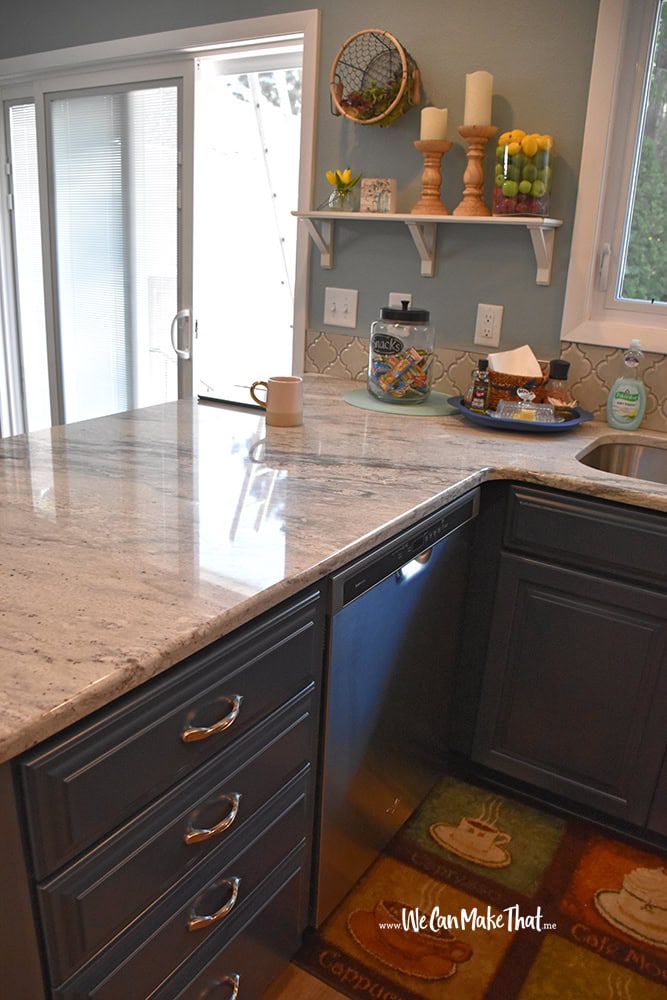 Kitchen Blue cabinets view