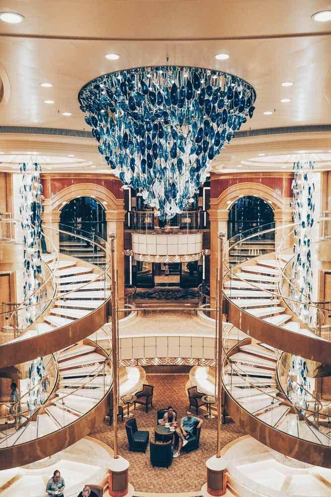 The central atrium on the Sky Princess