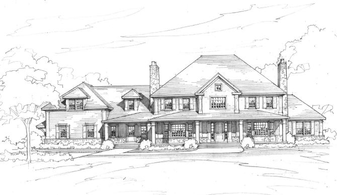 greenwich ct colonial home rendering by demotte architects greenwich ct colonial home rendering by demotte architects