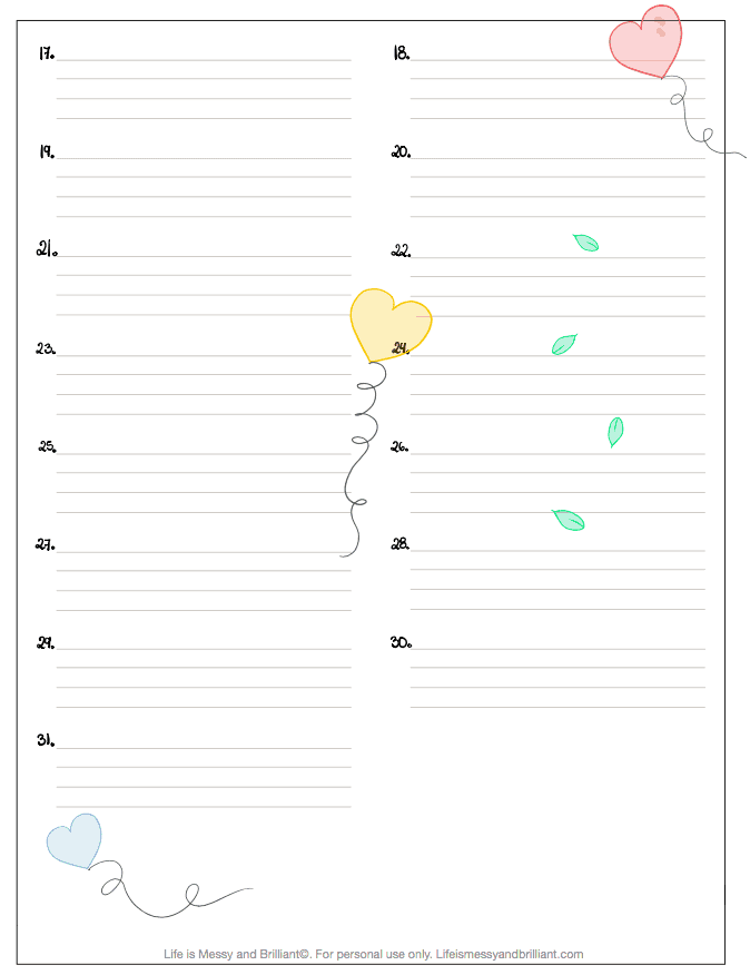 FREE Gratitude Log Bullet Journal Printable
