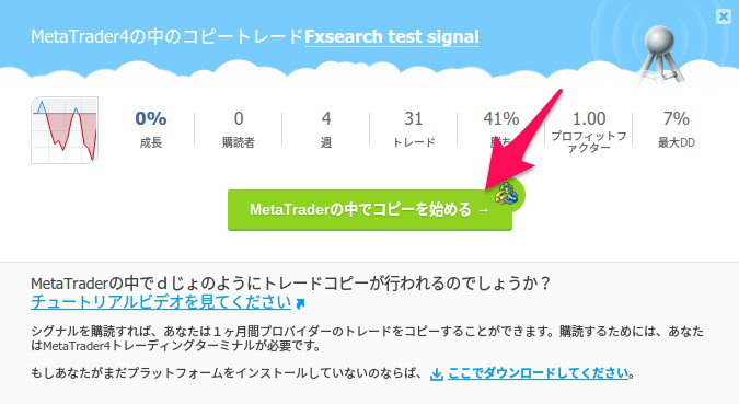 MT4シグナルコピーの仕方2