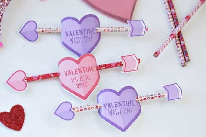 Tell your Valentines they are all right (or is it write?) with these adorable Cupid's Arrow Printable Pencil Valentines.