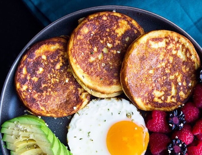 Beautiful golden brown sweet potatoes pancakes