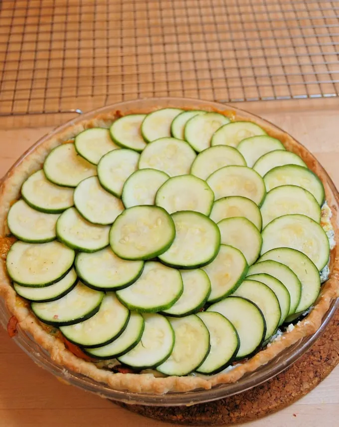 a zucchini pie ready for the oven