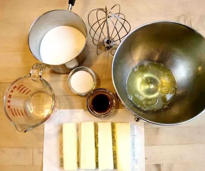Ingredients for Italian Meringue Buttercream