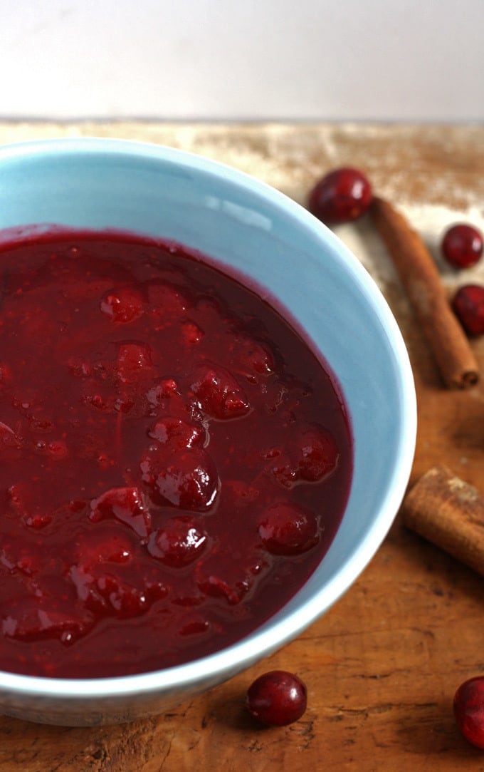 Maple Bourbon Cranberry Sauce
