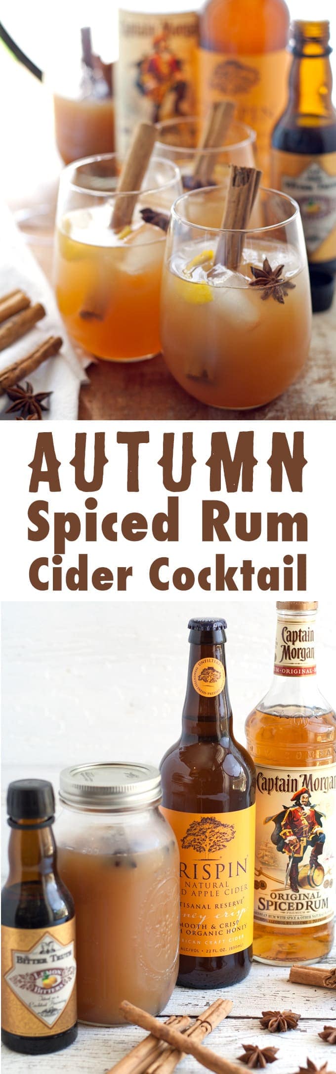 Autumn Spiced Rum Cider Cocktail long pin