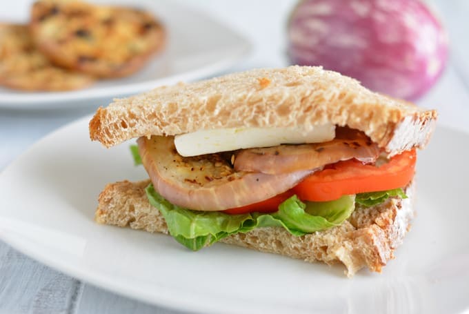 Grilled Eggplant Sandwich - a meatless lunch quick and easy to prepare.