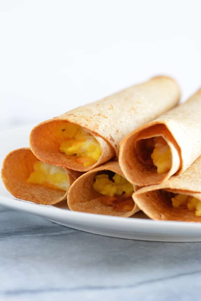 Breakfast Taquito with ham, cheese, and egg is a great grab and go breakfast.