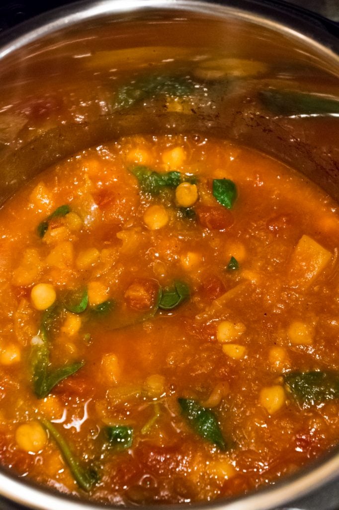 instant pot chickpeas cooked chickpea with spinach