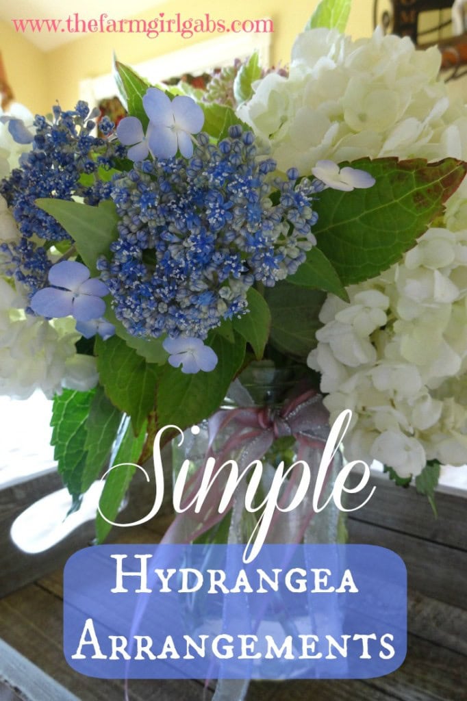 Simple Hydrangea Mason Jar Arrangements The Farm Girl Gabs