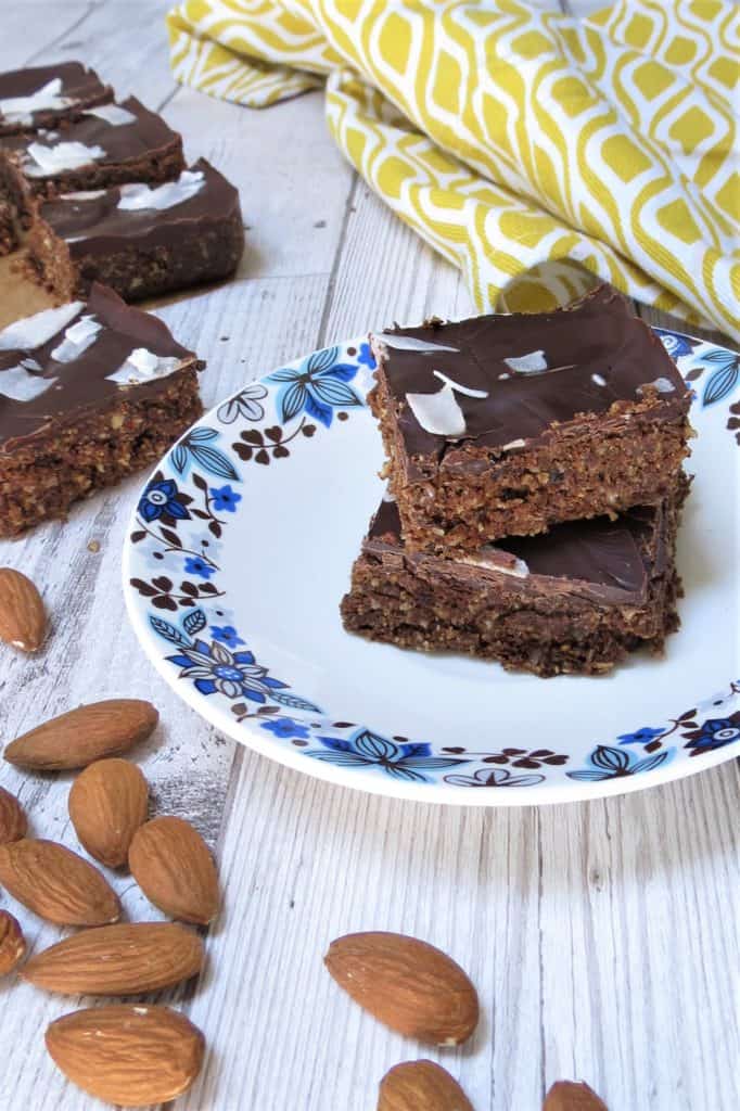 Raw Chocolate Energy Snack Squares; made with pumpkin seed protein