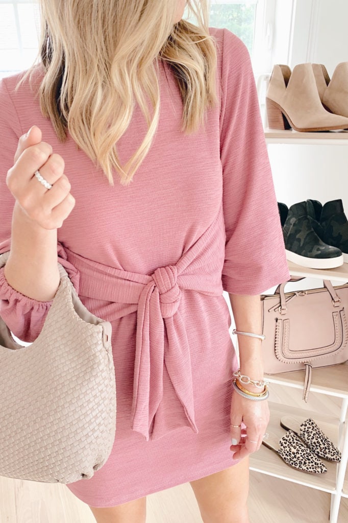 pink tie front amazon dress - pinterestingplans blog