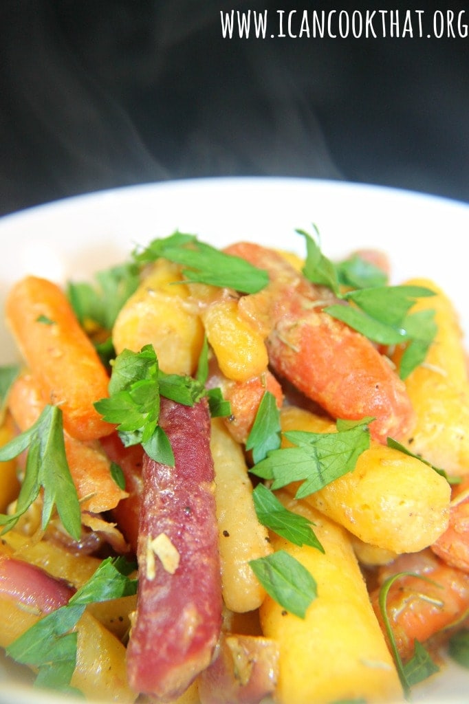 Honey Mustard Roasted Rainbow Carrots Recipe | I Can Cook That