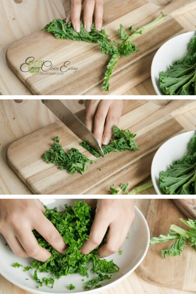 how to massage the leave and prepare for salad