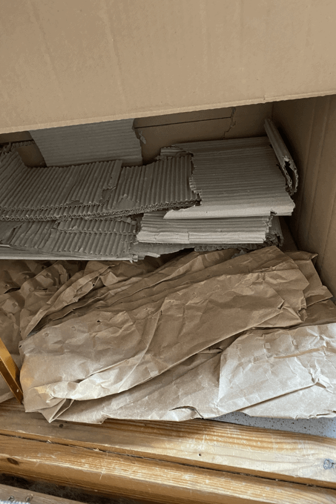 dig box for rabbit with carboard