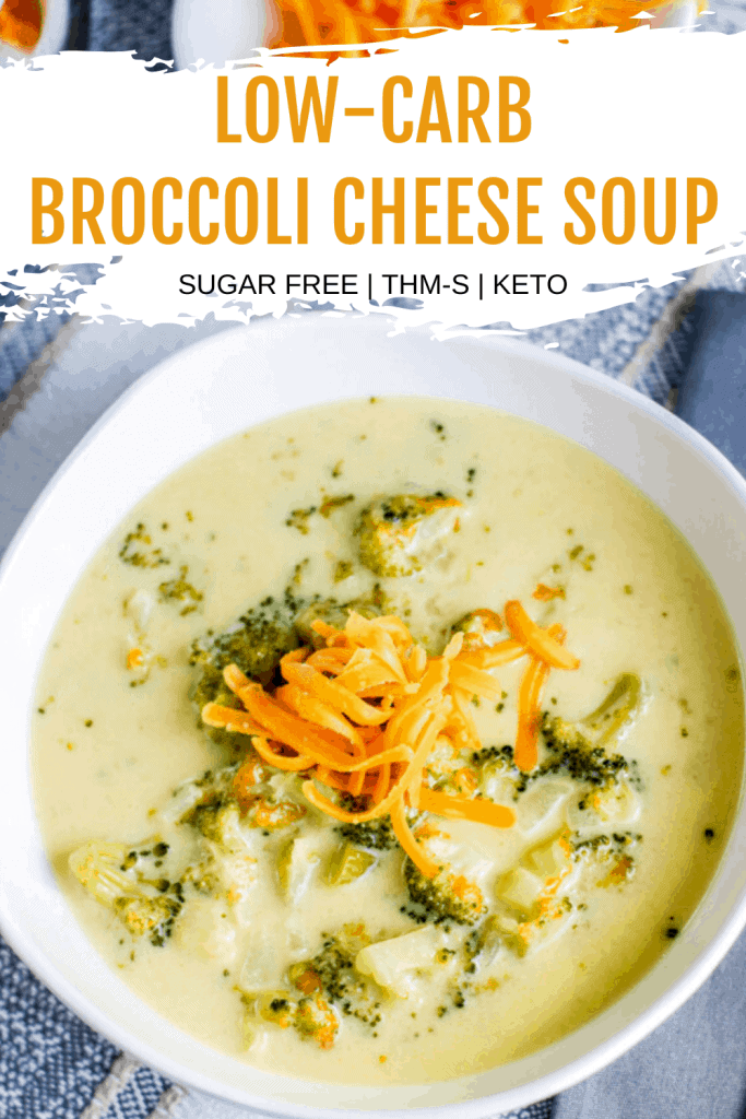 Low-Carb Broccoli Cheese Soup Image with Title