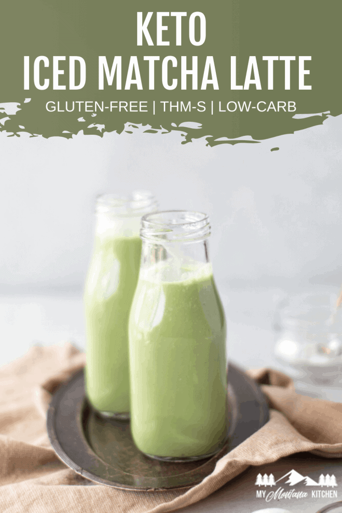 Pin image for keto iced matcha latte
