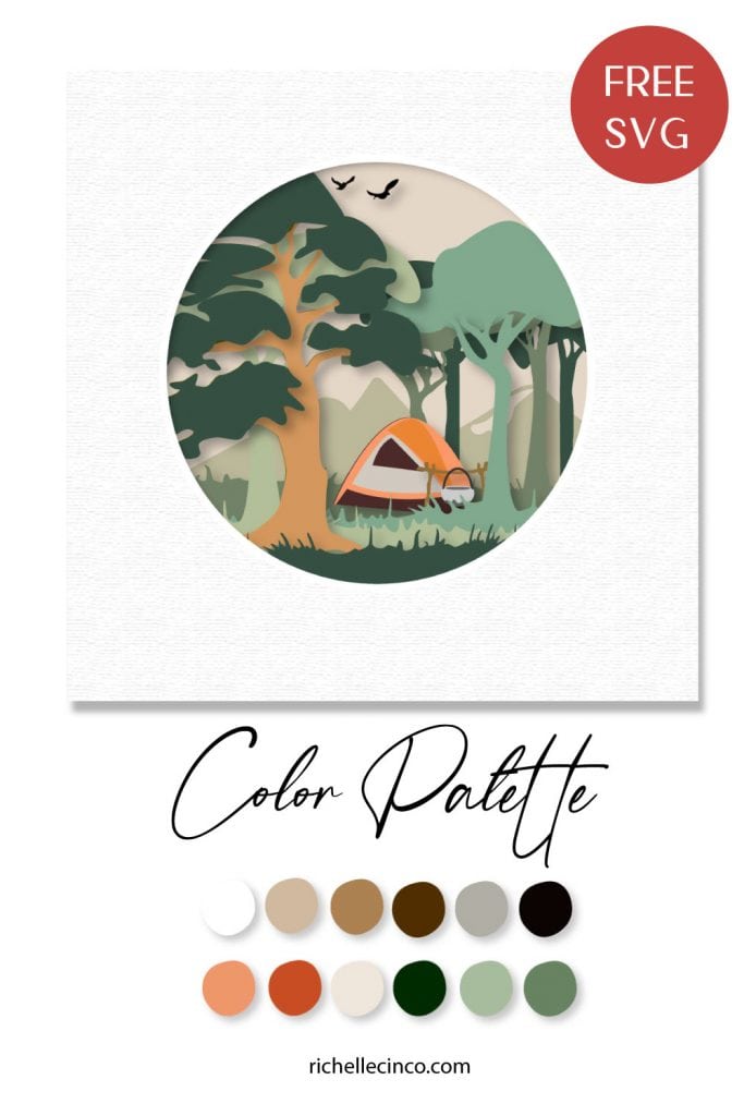 Image of a vector camping scene paper art